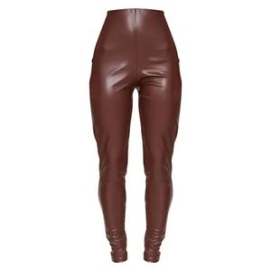 Pretty little thing Brown faux leather leggings